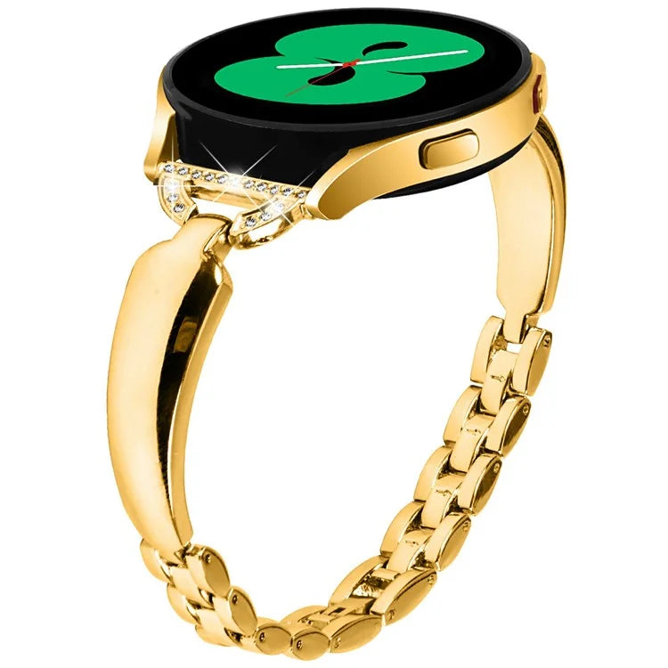 Watch Band for Samsung Galaxy Watch7 44mm / 40mm Replacement Strap D-Shape Rhinestone Decor Alloy Watch Band