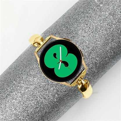 Watch Band for Samsung Galaxy Watch7 44mm / 40mm Replacement Strap D-Shape Rhinestone Decor Alloy Watch Band
