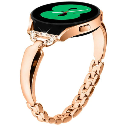 Watch Band for Samsung Galaxy Watch7 44mm / 40mm Replacement Strap D-Shape Rhinestone Decor Alloy Watch Band
