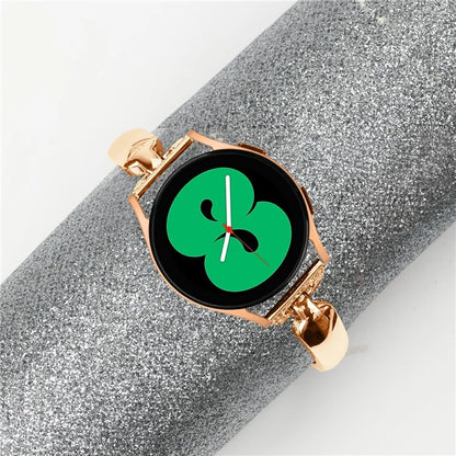 Watch Band for Samsung Galaxy Watch7 44mm / 40mm Replacement Strap D-Shape Rhinestone Decor Alloy Watch Band