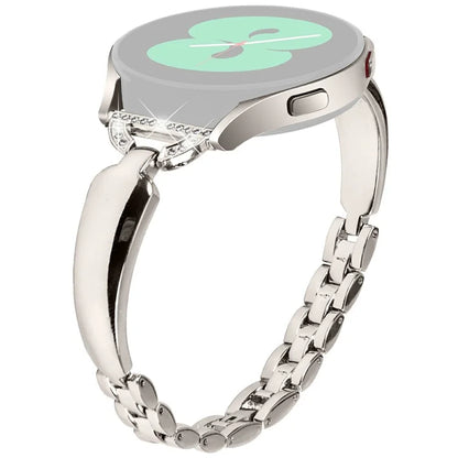 Watch Band for Samsung Galaxy Watch7 44mm / 40mm Replacement Strap D-Shape Rhinestone Decor Alloy Watch Band