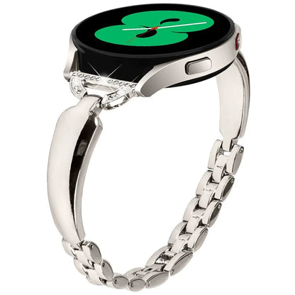 Watch Band for Samsung Galaxy Watch7 44mm / 40mm Replacement Strap D-Shape Rhinestone Decor Alloy Watch Band