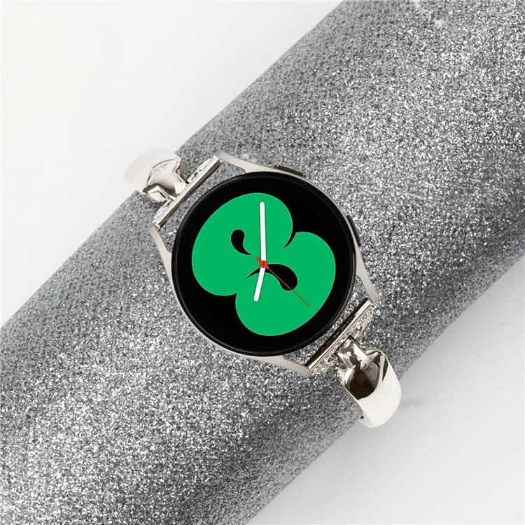 Watch Band for Samsung Galaxy Watch7 44mm / 40mm Replacement Strap D-Shape Rhinestone Decor Alloy Watch Band