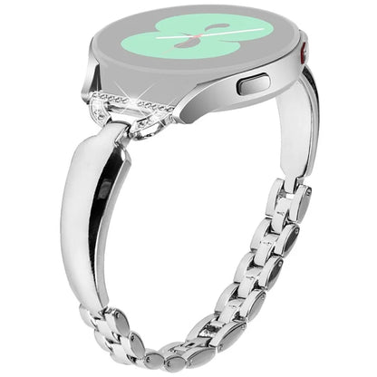 Watch Band for Samsung Galaxy Watch7 44mm / 40mm Replacement Strap D-Shape Rhinestone Decor Alloy Watch Band