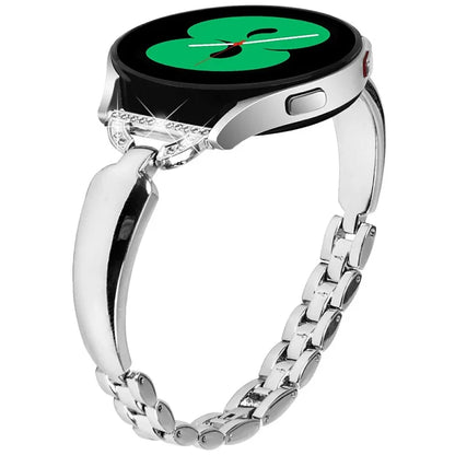 Watch Band for Samsung Galaxy Watch7 44mm / 40mm Replacement Strap D-Shape Rhinestone Decor Alloy Watch Band