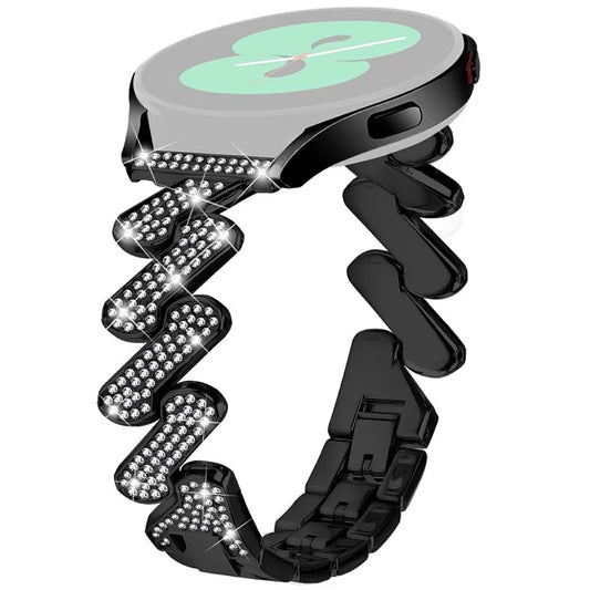 For Samsung Galaxy Watch7 44mm / 40mm Alloy Starp Bling Rhinestone Decor Watch Band