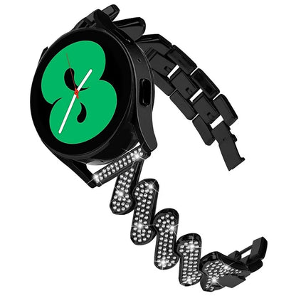 For Samsung Galaxy Watch7 44mm / 40mm Alloy Starp Bling Rhinestone Decor Watch Band