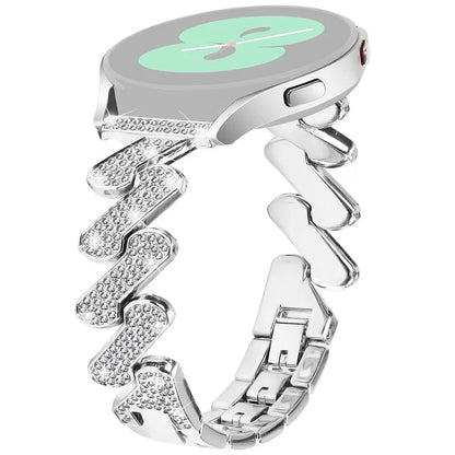 For Samsung Galaxy Watch7 44mm / 40mm Alloy Starp Bling Rhinestone Decor Watch Band