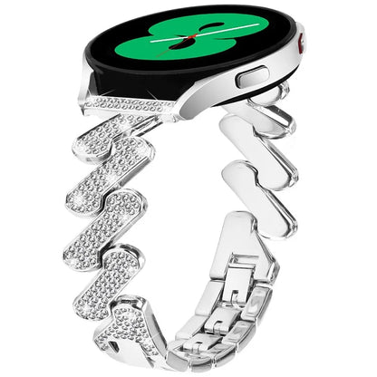 For Samsung Galaxy Watch7 44mm / 40mm Alloy Starp Bling Rhinestone Decor Watch Band
