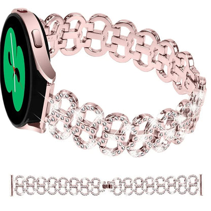 For Samsung Galaxy Watch7 44mm / 40mm Alloy Band Gourd Design Bling Watch Strap Replacement Bracelet