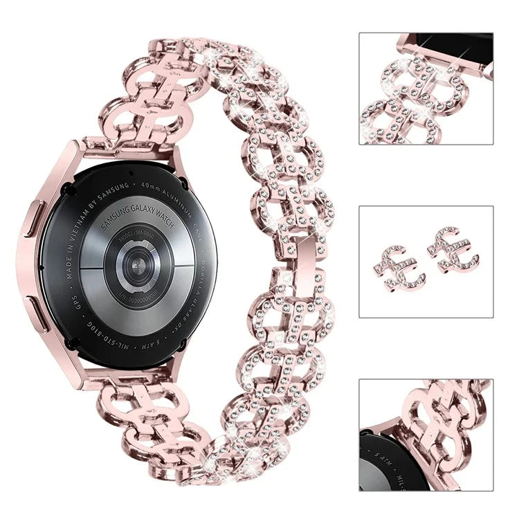 For Samsung Galaxy Watch7 44mm / 40mm Alloy Band Gourd Design Bling Watch Strap Replacement Bracelet