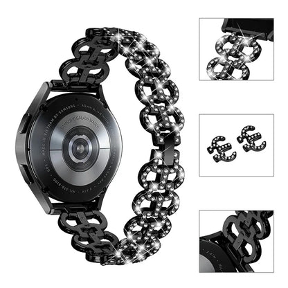 For Samsung Galaxy Watch7 44mm / 40mm Alloy Band Gourd Design Bling Watch Strap Replacement Bracelet