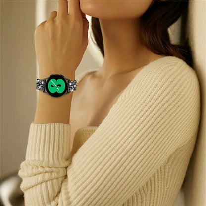 For Samsung Galaxy Watch7 44mm / 40mm Alloy Band Gourd Design Bling Watch Strap Replacement Bracelet