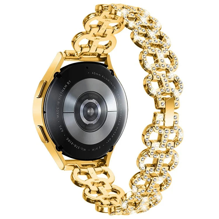 For Samsung Galaxy Watch7 44mm / 40mm Alloy Band Gourd Design Bling Watch Strap Replacement Bracelet