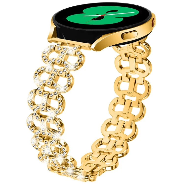 For Samsung Galaxy Watch7 44mm / 40mm Alloy Band Gourd Design Bling Watch Strap Replacement Bracelet