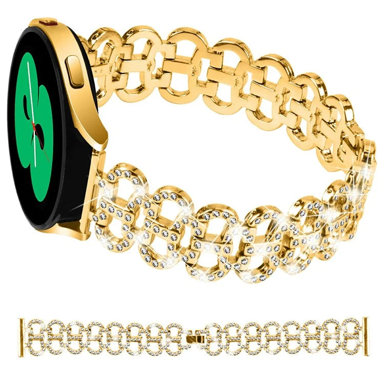 For Samsung Galaxy Watch7 44mm / 40mm Alloy Band Gourd Design Bling Watch Strap Replacement Bracelet