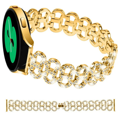 For Samsung Galaxy Watch7 44mm / 40mm Alloy Band Gourd Design Bling Watch Strap Replacement Bracelet