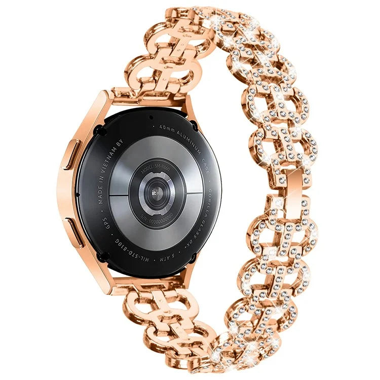 For Samsung Galaxy Watch7 44mm / 40mm Alloy Band Gourd Design Bling Watch Strap Replacement Bracelet