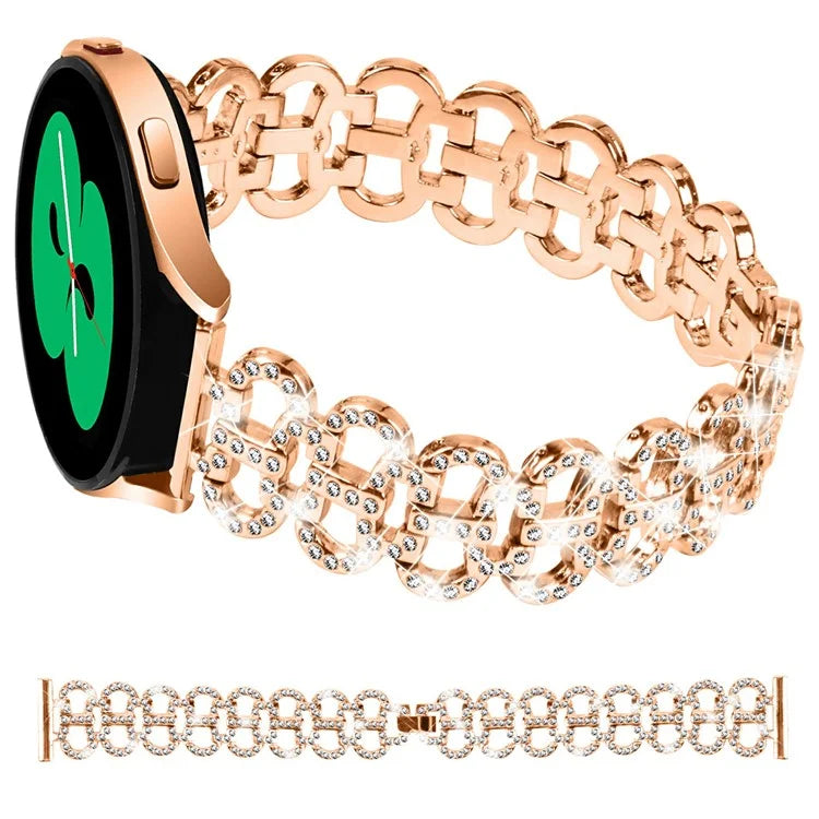 For Samsung Galaxy Watch7 44mm / 40mm Alloy Band Gourd Design Bling Watch Strap Replacement Bracelet