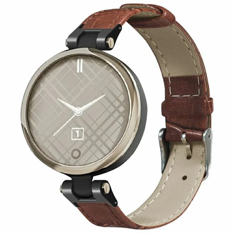 For Garmin Lily Watch Band Bamboo Texture PU Leather Adjustable Strap