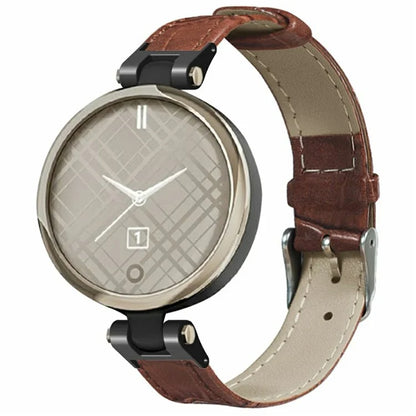 For Garmin Lily Watch Band Bamboo Texture PU Leather Adjustable Strap