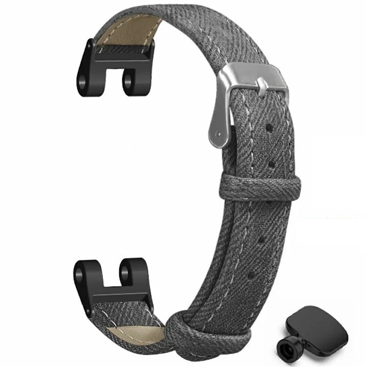 For Garmin Lily Watch Band Denim Texture PU Leather Adjustable Strap