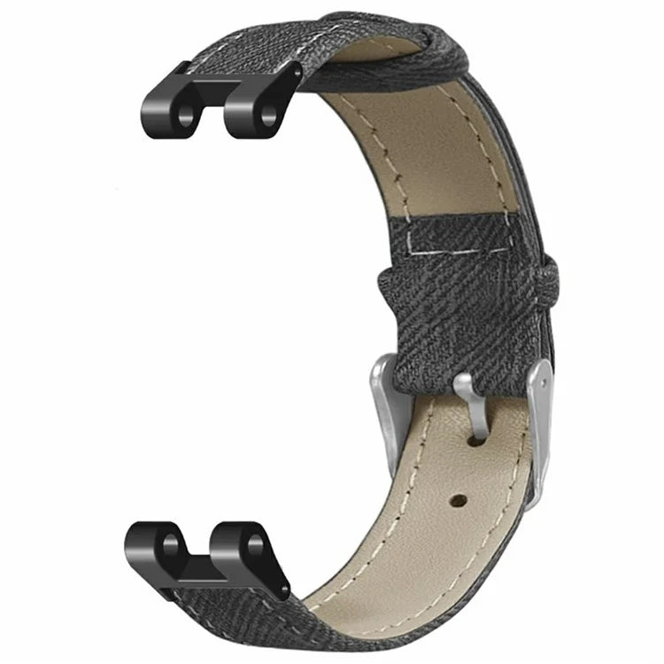 For Garmin Lily Watch Band Denim Texture PU Leather Adjustable Strap