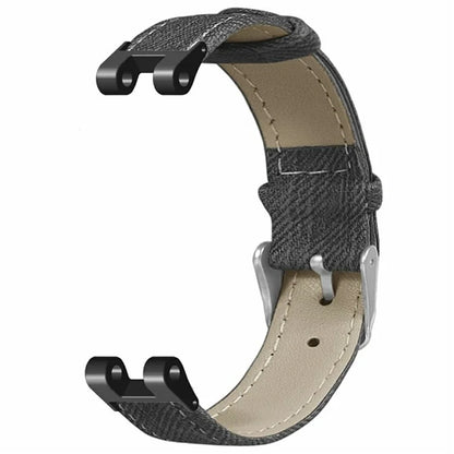For Garmin Lily Watch Band Denim Texture PU Leather Adjustable Strap