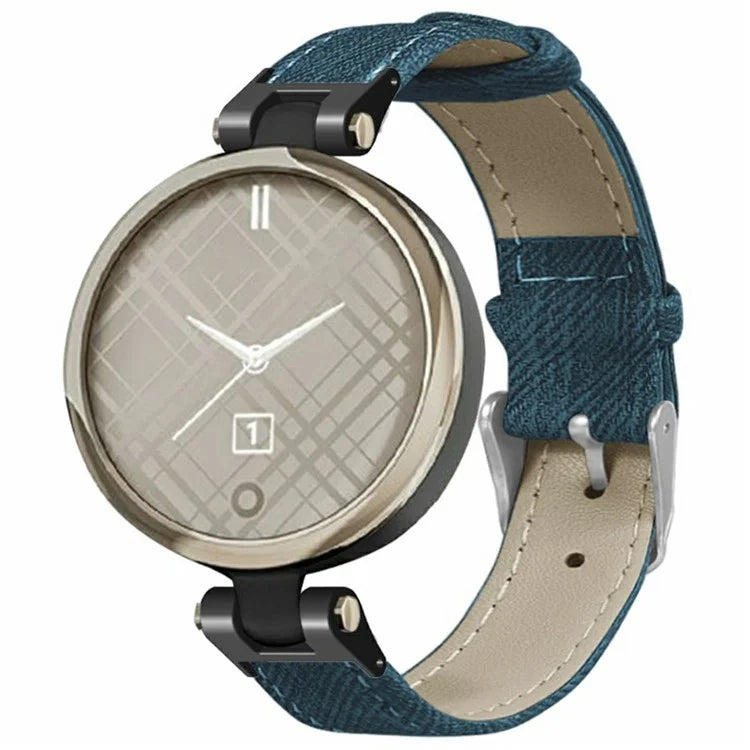 For Garmin Lily Watch Band Denim Texture PU Leather Adjustable Strap