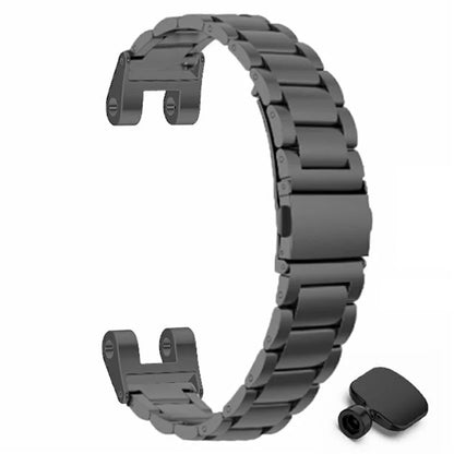 For Garmin Lily Watch Band Three Bead Solid Stainless Steel Replacement Strap