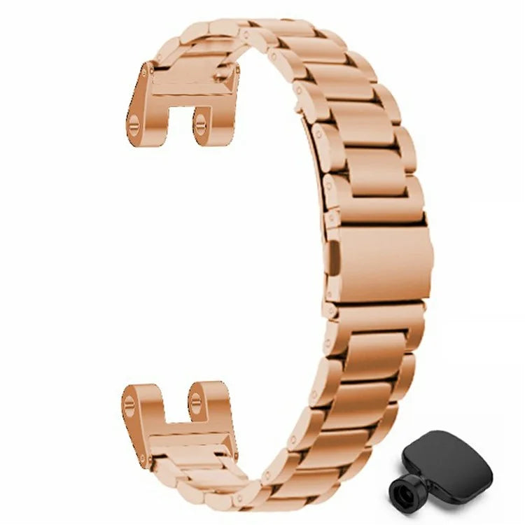 For Garmin Lily Watch Band Three Bead Solid Stainless Steel Replacement Strap