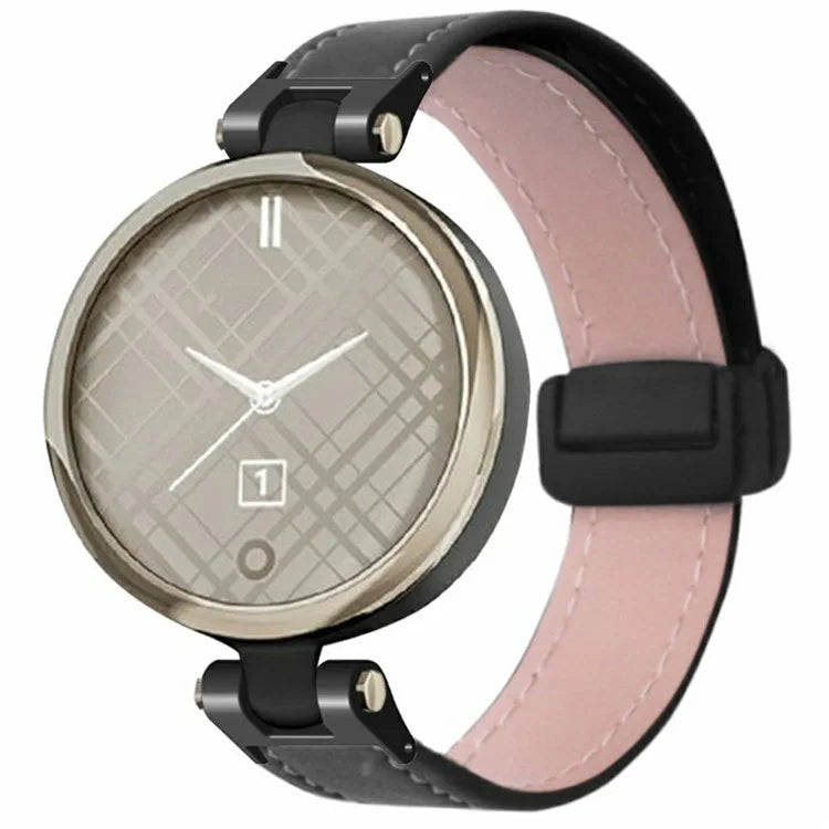 For Garmin Lily Watch Strap PU Leather Wrist Band with Magnetic Buckle