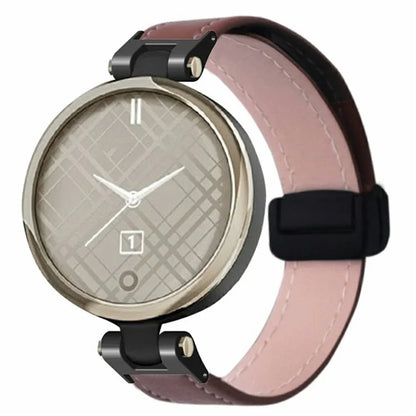 For Garmin Lily Watch Strap PU Leather Wrist Band with Magnetic Buckle