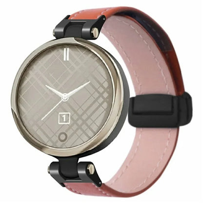 For Garmin Lily Watch Strap PU Leather Wrist Band with Magnetic Buckle