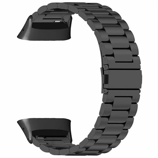 For Polar Vantage Watch Band Three Bead Solid Stainless Steel Replacement Strap - Black