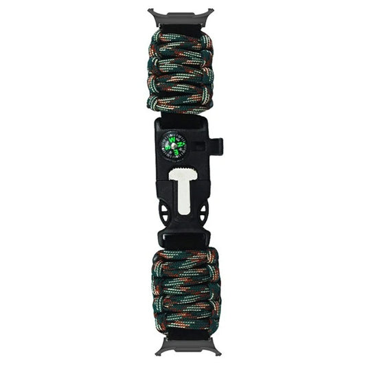 For Samsung Galaxy Watch Ultra 47mm Outdoor Multifunction 7-Core Paracord Survival Bracelet Watch Strap