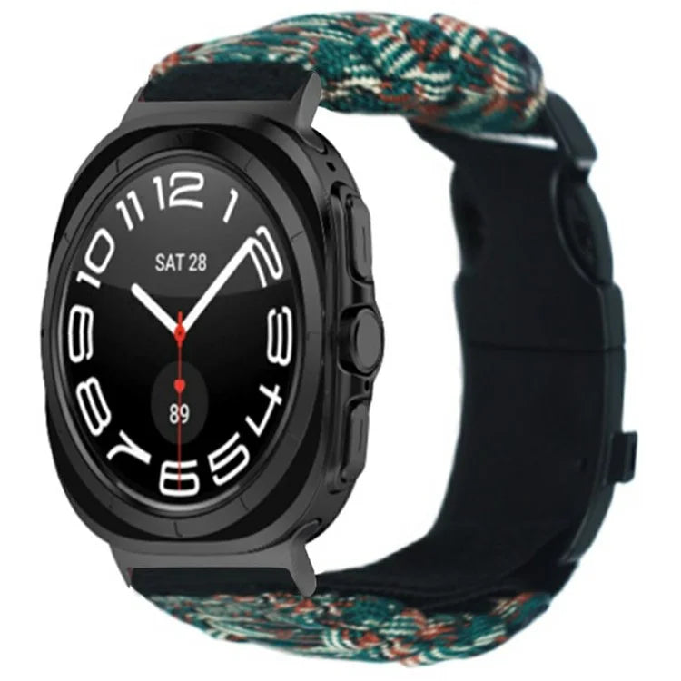 For Samsung Galaxy Watch Ultra 47mm Outdoor Multifunction 7-Core Paracord Survival Bracelet Watch Strap