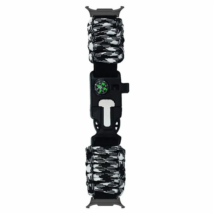 For Samsung Galaxy Watch Ultra 47mm Outdoor Multifunction 7-Core Paracord Survival Bracelet Watch Strap