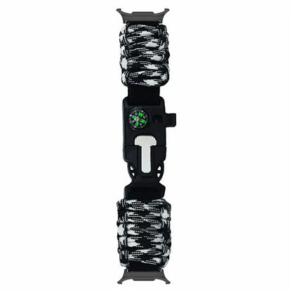 For Samsung Galaxy Watch Ultra 47mm Outdoor Multifunction 7-Core Paracord Survival Bracelet Watch Strap