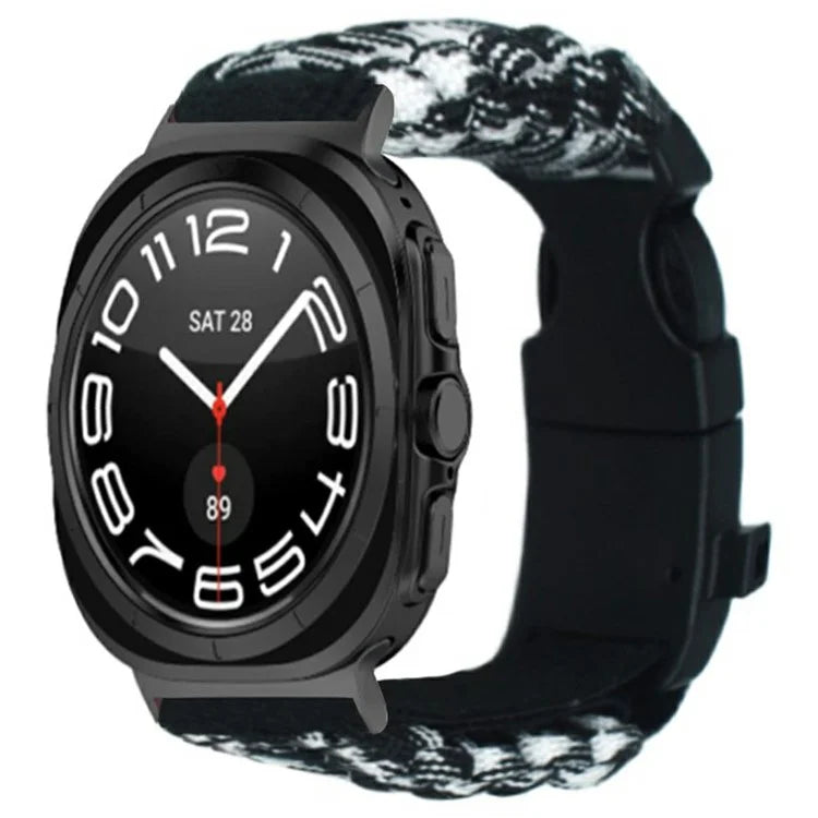 For Samsung Galaxy Watch Ultra 47mm Outdoor Multifunction 7-Core Paracord Survival Bracelet Watch Strap