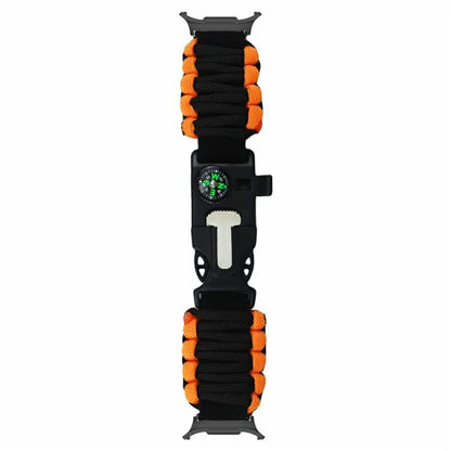 For Samsung Galaxy Watch Ultra 47mm Outdoor Multifunction 7-Core Paracord Survival Bracelet Watch Strap