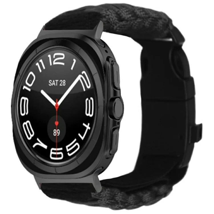 For Samsung Galaxy Watch Ultra 47mm Outdoor Multifunction 7-Core Paracord Survival Bracelet Watch Strap