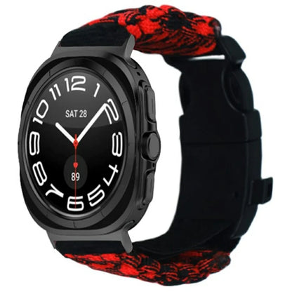 For Samsung Galaxy Watch Ultra 47mm Outdoor Multifunction 7-Core Paracord Survival Bracelet Watch Strap