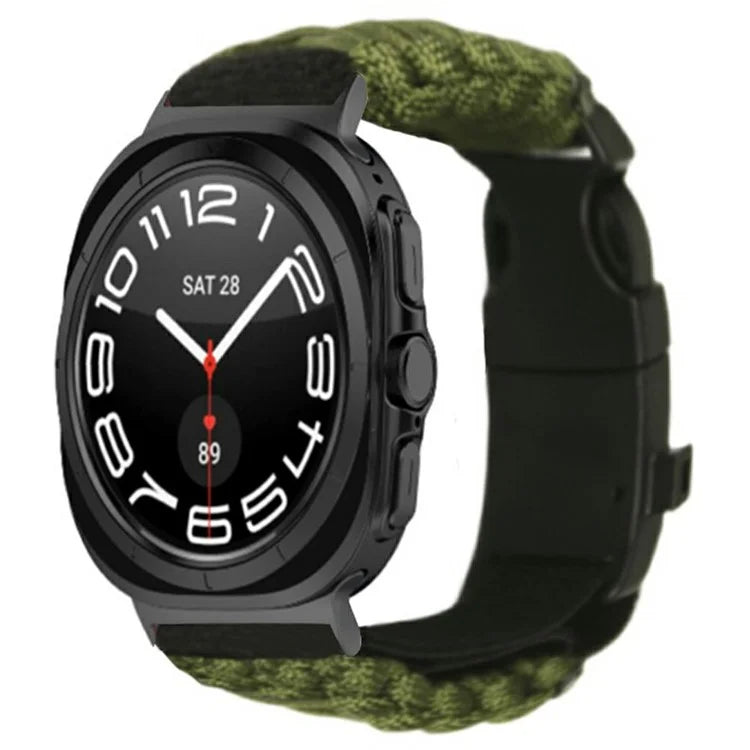 For Samsung Galaxy Watch Ultra 47mm Outdoor Multifunction 7-Core Paracord Survival Bracelet Watch Strap