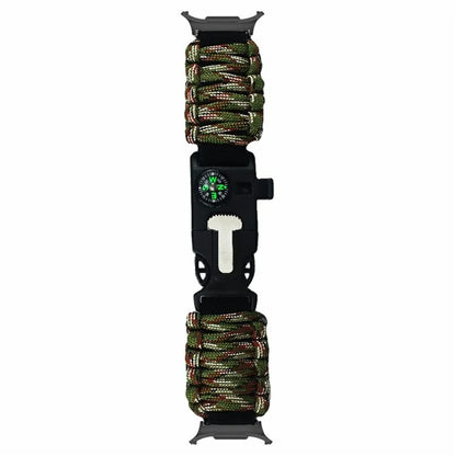 For Samsung Galaxy Watch Ultra 47mm Outdoor Multifunction 7-Core Paracord Survival Bracelet Watch Strap