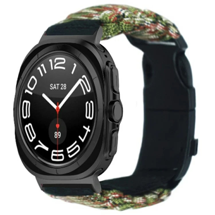 For Samsung Galaxy Watch Ultra 47mm Outdoor Multifunction 7-Core Paracord Survival Bracelet Watch Strap
