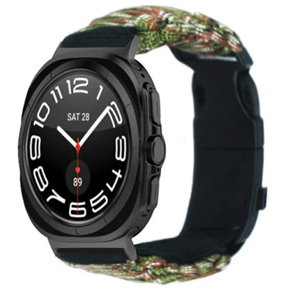 For Samsung Galaxy Watch Ultra 47mm Outdoor Multifunction 7-Core Paracord Survival Bracelet Watch Strap