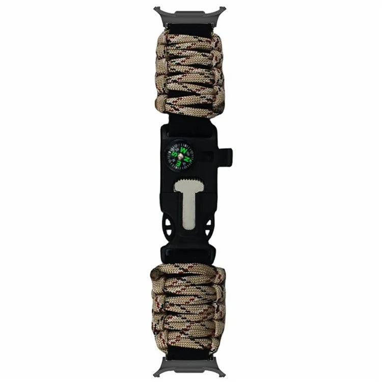 For Samsung Galaxy Watch Ultra 47mm Outdoor Multifunction 7-Core Paracord Survival Bracelet Watch Strap