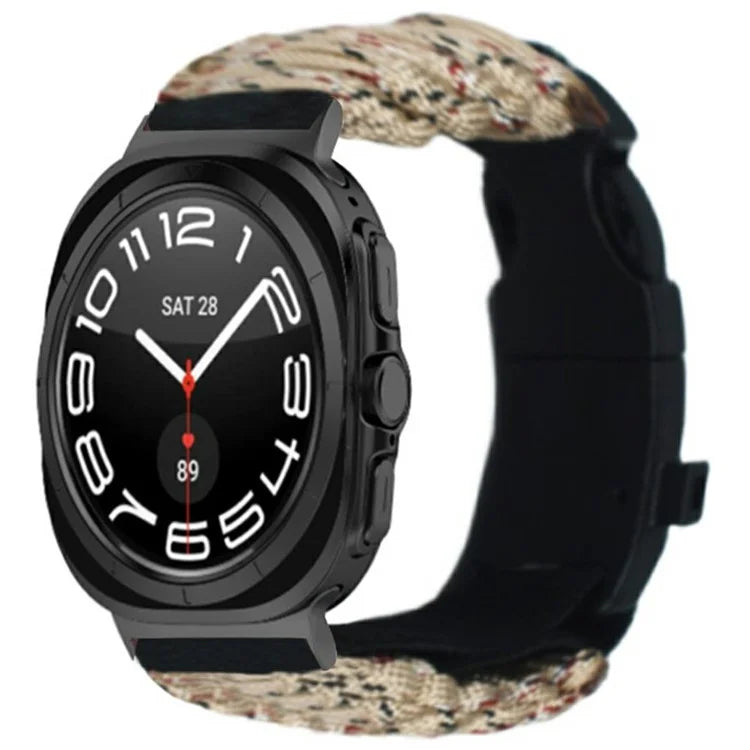 For Samsung Galaxy Watch Ultra 47mm Outdoor Multifunction 7-Core Paracord Survival Bracelet Watch Strap