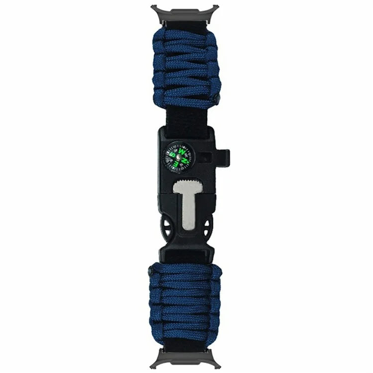 For Samsung Galaxy Watch Ultra 47mm Outdoor Multifunction 7-Core Paracord Survival Bracelet Watch Strap